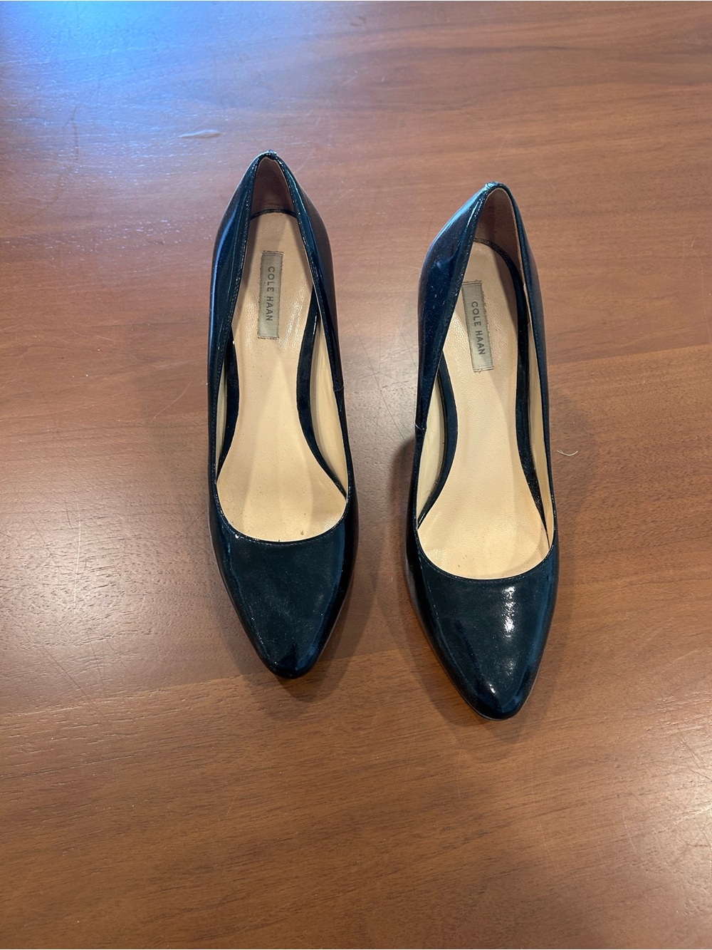Cole Haan Women's Black Patent Pointed Toe Pumps